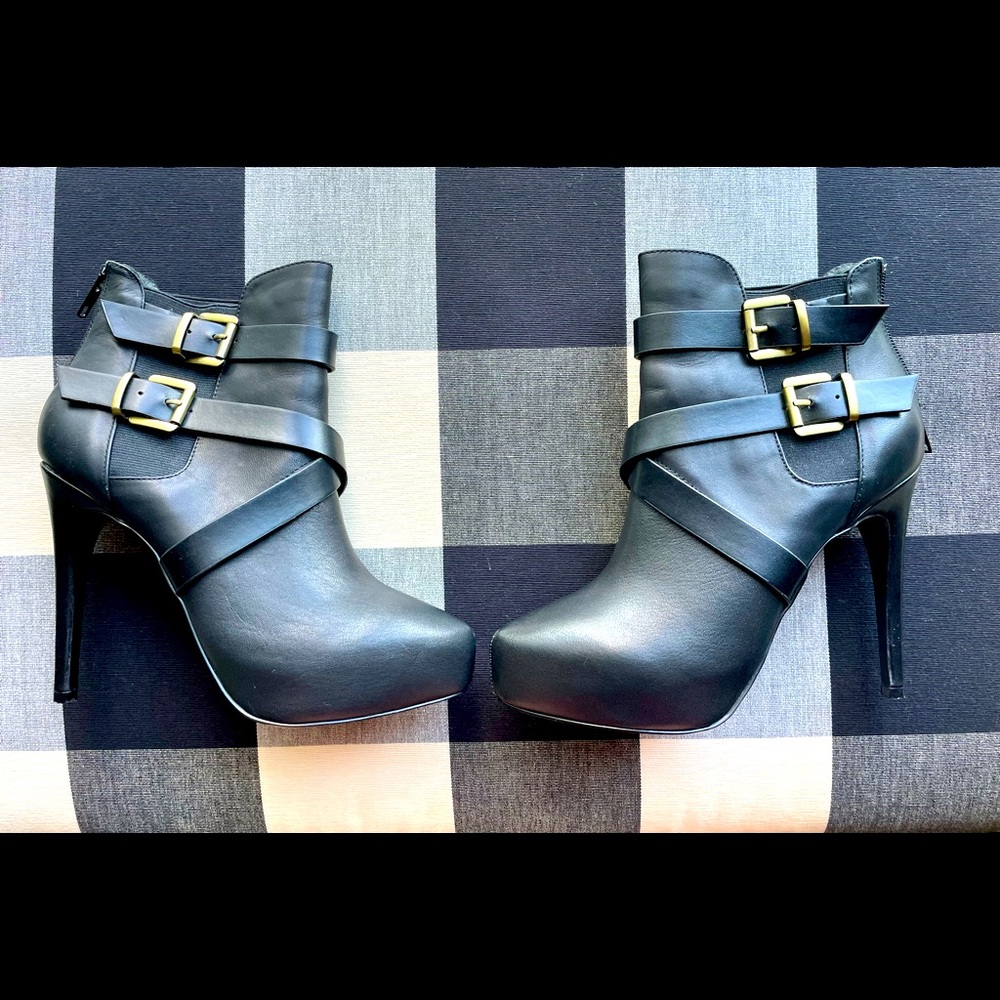 Platform Black Booties